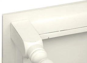 Masa fixa, L80 80 H78 cm, culoare alb antic, Lemn Masiv