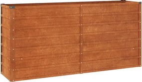 vidaXL Strat înălțat de grădină, ruginiu, 160x40x77 cm, oțel corten