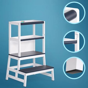 Spielwerk Turn de învățare PLAY din pin, 93x56x49, albă/antracit