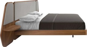 Pat dublu tapitat design LUX Grey-Walnut, 180x200cm