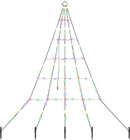 vidaXL Brad de Crăciun LED cu țevi de prindere în pământ 182 cm Metal