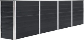 vidaXL Strat înălțat grădină, antracit, 320x40x77 cm, oțel galvanizat