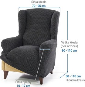 Nueva Textura Huse care se întind foarte bine NIAGARA antracit fotoliu clasic (l. 70 - 95 cm)