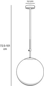 Lustra cu inaltime reglabila din alama si sticla Musa