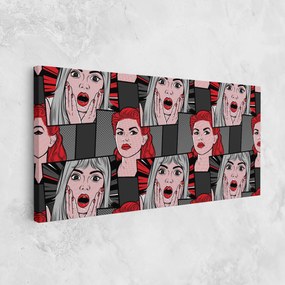 Tablou Canvas, 40x80cm, Dormitor si Living, Moderne, Pop, Grey Red Pop Art