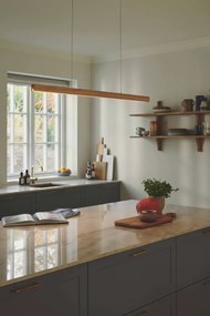 Lustra LED suspendata lemn design slim scandinav Ilgas