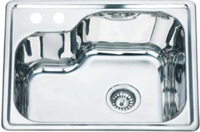 Chiuveta inox Inter Ceramic Alpaca cu o cuva fara picurator finisaj inox lucios 56.5x45 cm