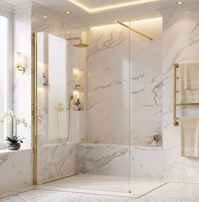 Paravan de dus Rea Flexi Transparent / Gold 110