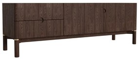 Comodă TV maro închis cu aspect de lemn de stejar 160x55 cm Arun – Unique Furniture