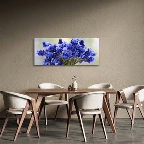 Tablou buchet cu flori albastre (120x50 cm)