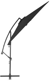 Umbrela suspendata cu stalp din aluminiu, negru, 300 cm Negru