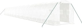 vidaXL Seră cu cadru din oțel, alb, 48 m², 24x2x2 m