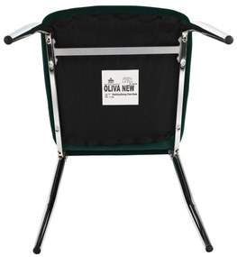 Scaun de masă, ţesătură de catifea smarald / crom, OLIVA NEW
