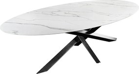 Masa ovala SCULPTURE 280cm ceramica alba