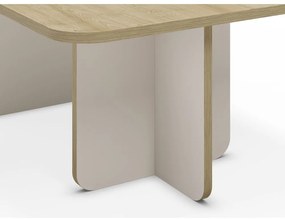 Măsuță de cafea crem/în culoare naturală cu blat cu aspect de lemn de stejar 56x100 cm Hillary – Marckeric