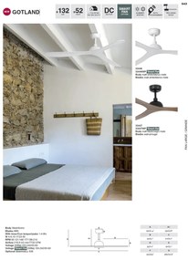Ventilator de tavan cu telecomanda design modern GOTLAND nuc