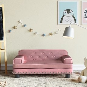 3196296 vidaXL Canapea pentru copii, roz, 70x45x30 cm, catifea