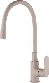 Baterie bucatarie cu pipa flexibila Invena Joga bej mat