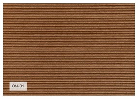 Colțar cărămiziu extensibil cu tapițerie din catifea reiată (colț stânga/în formă de "U") Lazy Lukka – Miuform