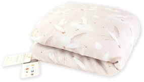 Pilota pentru copii din bumbac, fata dubla, umplutura hipoalergenica BabySoft, Gasca Bej, 140x100cm