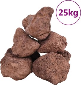 vidaXL Roci vulcanice, 25 kg, roșu, 10-30 cm