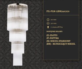 Lustra design LUX diametru 25cm din alama decorata cu sticla Filago