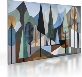 Tablou pe sticlă - Abstracție geometrică naturală II. (70x50 cm)