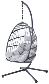 Autronic Fotoliu suspendat, metal, polyrattan,gri, AZ-V 1269GREY