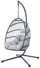 Autronic Fotoliu suspendat, metal, polyrattan,gri, AZ-V 1269GREY