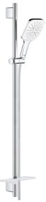 Grohe Rainshower SmartActive 130 Cube Set dus cu bara 90 cm si savoniera, crom alb (moon white)