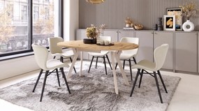 MAZZONI EXPORT ALTEA Bej (țesătură Rio 40) / picioare negre – SCAUN MODERN PENTRU LIVING / SUFRAGERIE / BUCĂTĂRIE / BIROU