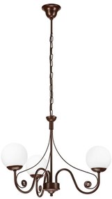 Lustră pe lanț Brilagi COTTAGE 3xG9/40W/230V maro/alb