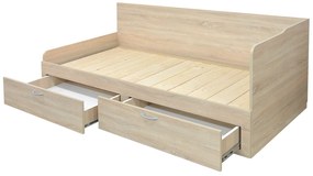 Canapea extensibilă Menetas (Stejar nisipiu + Gri închis) (cu somieră și saltea) (cu sp. depozitare). 1098585