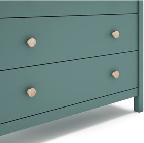 Comodă pentru copii în culoarea petrolului joasă din lemn de pin 100x80 cm Max – Marckeric