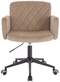 HR802K Scaun Latte din Catifea cu Bază Neagră