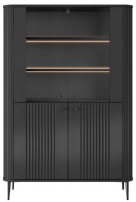 Vitrină Vesper 103 cm - negru / picioare negre