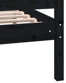 Cadru de pat, negru, 160x200 cm, lemn masiv Negru, 160 x 200 cm