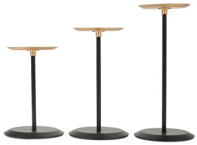 Sfeşnice, set de 3, negru / auriu, metal, CINDRO