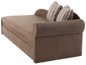 Divan extensibil, maro/cu perne modelate, dreapta, AGA D