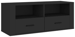 816809 vidaXL Comodă TV, negru, 100x35x40 cm, lemn prelucrat