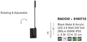 Aplica LED design modern RACCIO negru