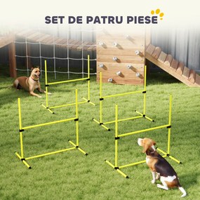 PawHut set din 4 obstacole pentru caini reglabile pe inaltime, 99x71x95, albastru | Aosom Romania