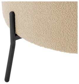 Fotoliu bej cu tapițerie din țesătură bouclé Noble – Leitmotiv