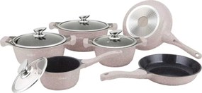 Set oale marmorate cu capace 10 piese Royalty Line BS1010M, bej