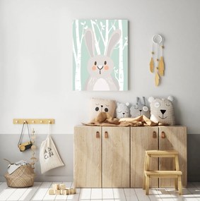 PIPPER | Tablouri pentru copii - Iepure în pădure 50 x 40 cm