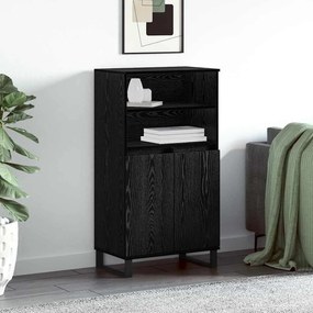 vidaXL Bufet cu raft cu depozitare cu ușă Negru 60 x 36 x 110 cm Lemn compozit