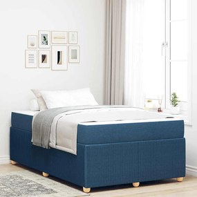 vidaXL Cadru de pat cu saltea cu saltea albastru 120 x 200 cm țesătură