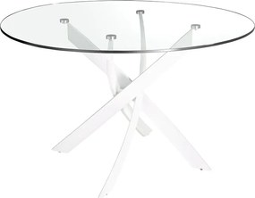 Masa rotunda design modern Veola alb, 110cm