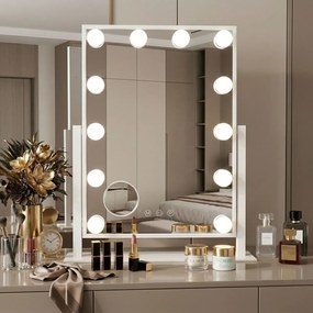Oglindă LED HOLLYWOOD White 30x40