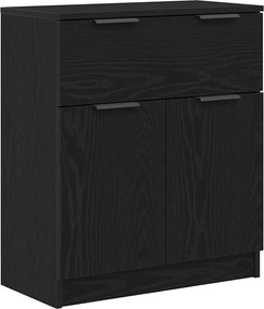 vidaXL Bufet cu sertar Stejar Negru 60 x 30 x 70 cm Lemn compozit